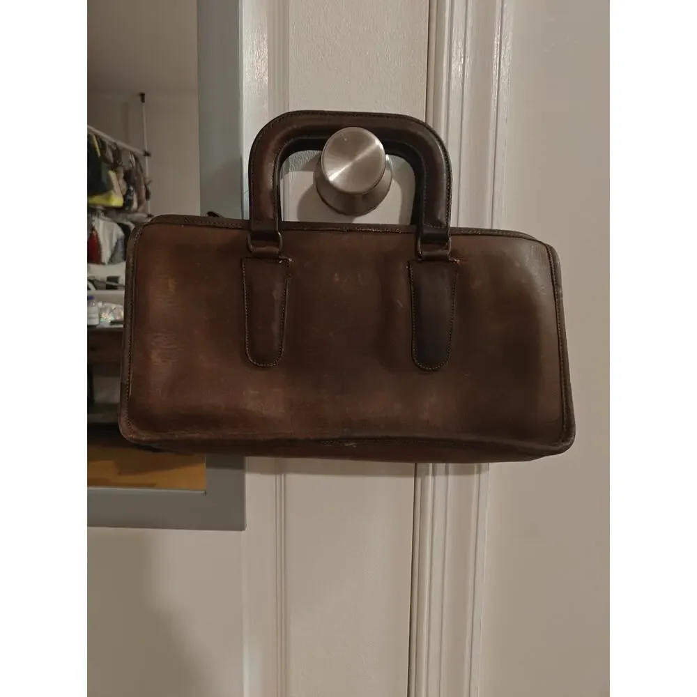 Coach Vintage Slim Compact Leather Satchel Whiskey Brown Bonnie Cashin Rare 70s - Picture 1 of 9